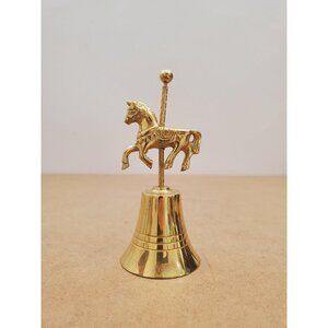 Vintage Brass Hand Bell - Handheld Solid Brass Bell with Charming Tone - Home